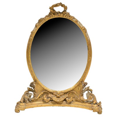 Lot 399 - Victorian gilt gesso toilet mirror