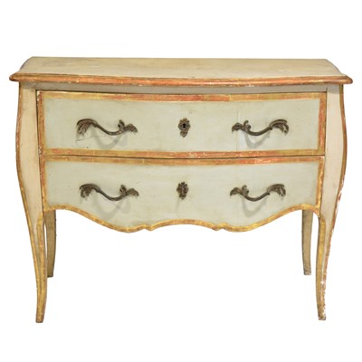 Lot 478 - French painted oak two-drawer chest