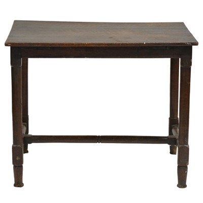 Lot 498 - Joined oak side table, 18th Century