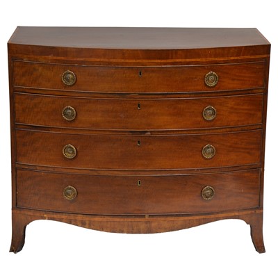 Lot 401 - George III mahogany bowfront chest of drawers