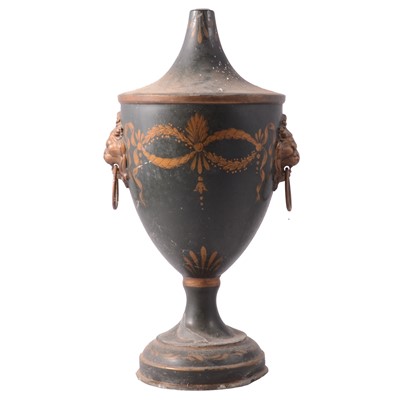 Lot 155 - Painted tole urn-shape lamp base
