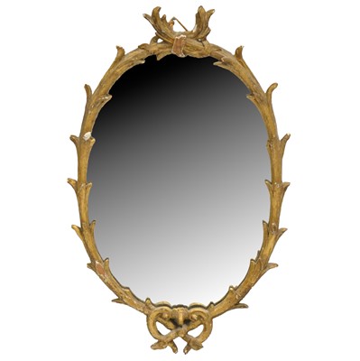 Lot 398 - 19th century gilt gesso framed oval wall mirror