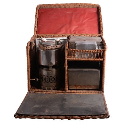 Lot 98 - Vintage Car wicker picnic hamper, possibly by Drew & Sons