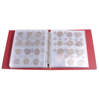Lot 156 - An album of coins and banknotes, some silver content.