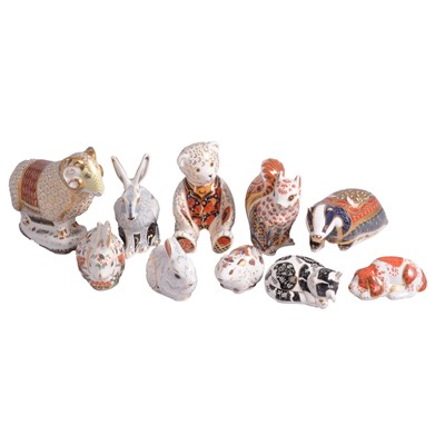 Lot 65 - Ten Royal Crown Derby animal paperweights