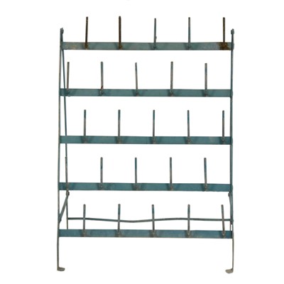 Lot 71 - Metal-framed shoe rack, and a small metal hanging cupboard