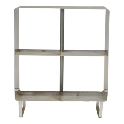Lot 73 - Modern Industrial style silvered metal shelving unit