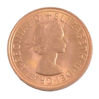 Lot 289 - A Gold Full Sovereign Coin, Elizabeth II 1957.