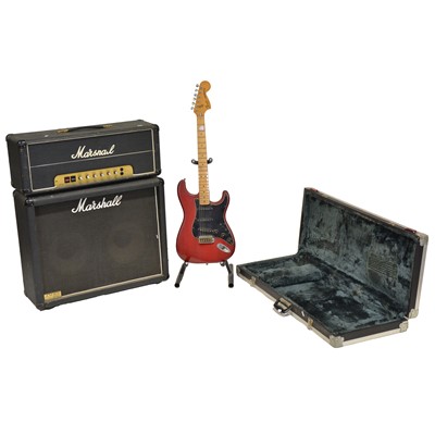 Lot 185 - Fender Stratocaster Electric Guitar, and 50v Marshall amp