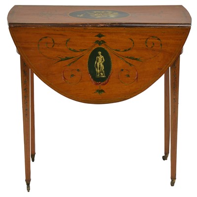 Lot 506 - Edwardian painted satinwood Pembroke table