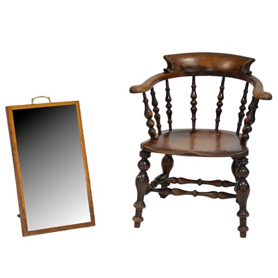 Lot 512 - Victorian Captain's chair and a vintage mirror