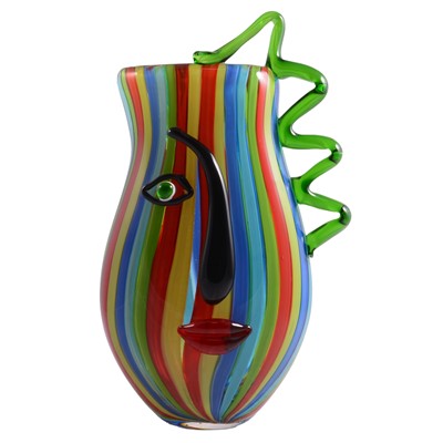 Lot 11 - Murano glass 'Picasso' face vase