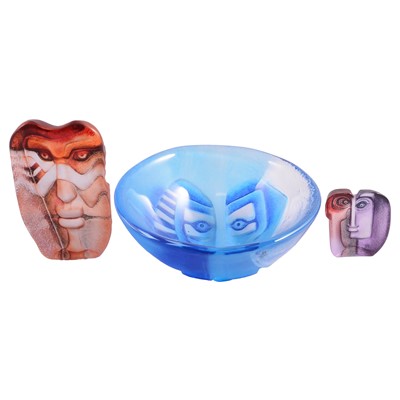 Lot 13 - Mats Jonasson for Maleras Glass, Sweden - three glass sculptures