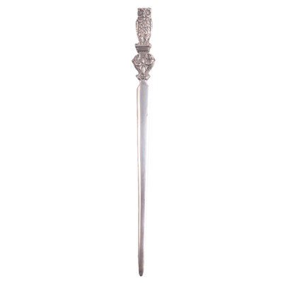 Lot 216 - Dutch white metal letter opener, Zaanlandse Zilversmederije n.v.b.v., Amsterdam 1972.