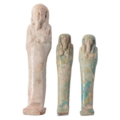 Lot 56 - Three Egyptian faience shabti