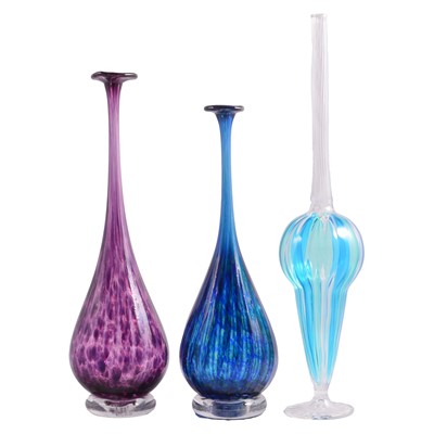Lot 8 - Two Jane Charles Glass bottles, and another art glass bottle vase