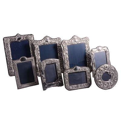 Lot 190 - Pair of Victorian silver mounted photograph frames, and others