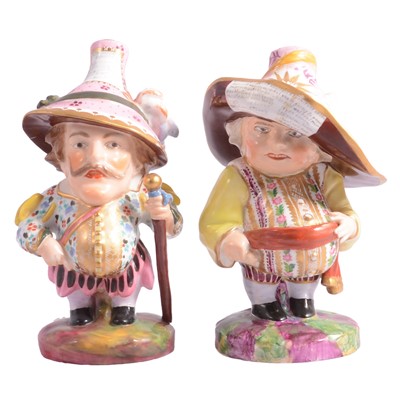 Lot 1 - Pair of Derby Crown Porcelain models of Mansion House Dwarfs, 1878-1890
