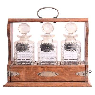 Lot 120 - Victorian oak Tantalus