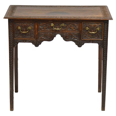 Lot 376 - Victorian carved oak lowboy