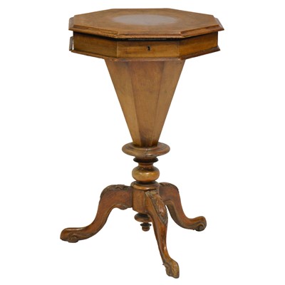 Lot 384 - Victorian walnut worktable