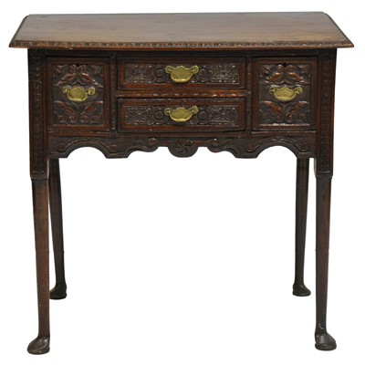 Lot 374 - Victorian carved oak lowboy