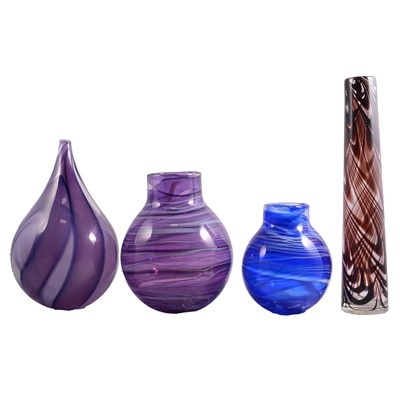 Lot 26 - Two studio glass vases by John Walsh, and two other vases