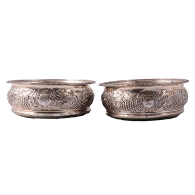 Lot 101 - Pair of Regency Irish silver coasters