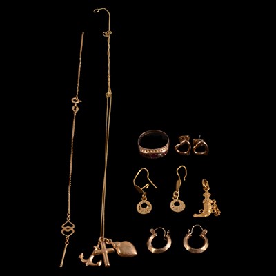 Lot 266 - Faith Hope and Charity pendant and chain, earrings etc.