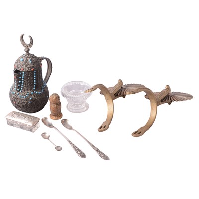 Lot 244 - Turkish metal ewer and other items