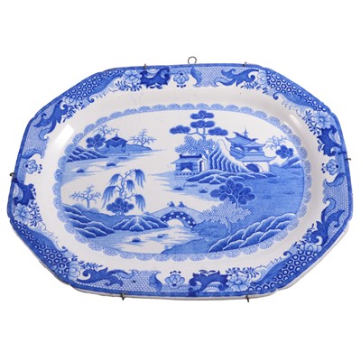 Lot 77 - Nine 19th century blue and white transfer meat plates and platters