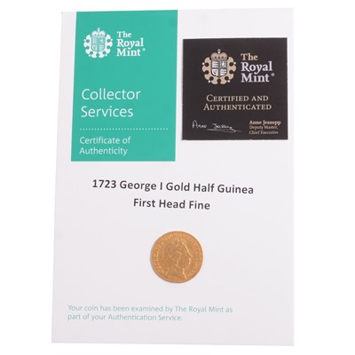 Lot 283 - George I Gold Half-Guinea Coin 1723.