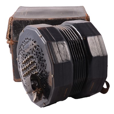 Lot 108 - A Lanchenal & Co. forty-eight button Concertina in case.