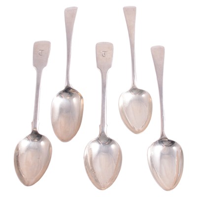 Lot 180 - Two pairs of silver table spoons and one other