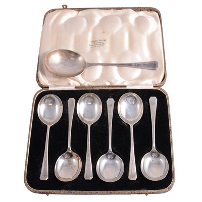 Lot 199 - Silver seven-piece fruit set