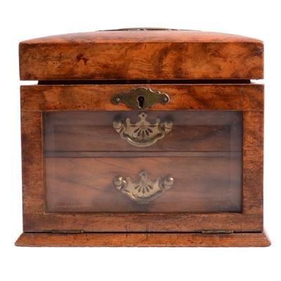 Lot 128 - Victorian figured walnut jewellery casket