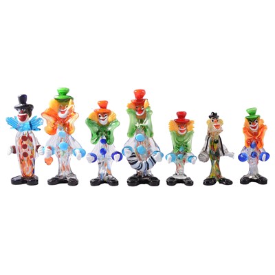 Lot 60 - Seven Murano glass clowns