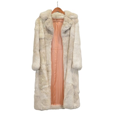 Lot 153 - A long white rabbit coat and an astrakhan jacket