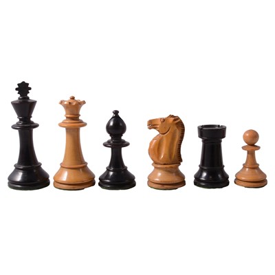 Lot 193 - Early 19th century British Staunton chess set, in box board