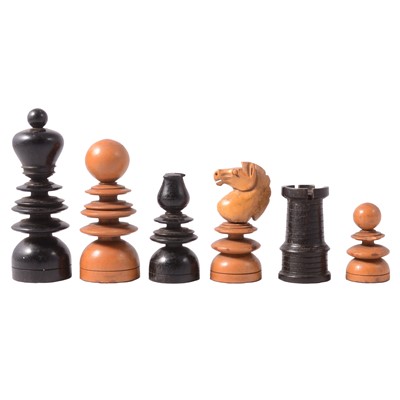 Lot 206 - St George pattern chess set, early 20th century, with large folding board