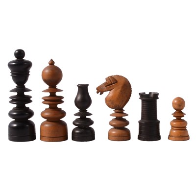 Lot 192 - St George pattern chess set, with a Jaques wooden chessboard