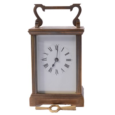 Lot 76 - French carriage clock with enamelled panels