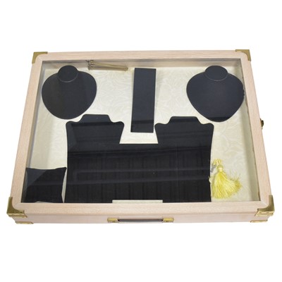 Lot 113 - Three bespoke limed oak effect taple-top display cases