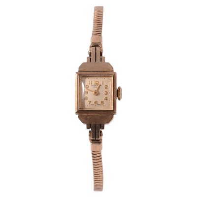 Lot 435 - J W Benson - a lady's vintage 9 carat yellow gold manual wind bracelet wristwatch.
