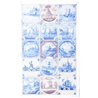 Lot 62 - Collection of fifteen delft tiles, English or...