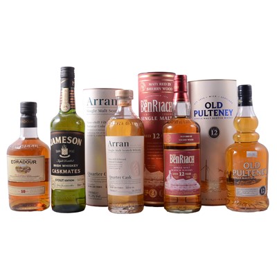 Lot 234 - Four bottles of single malt Scotch whisky, and a bottle of Jameson Caskmates