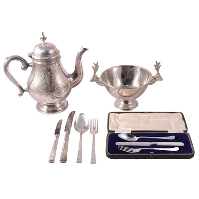 Lot 95 - Two large boxes of assorted silver-plate