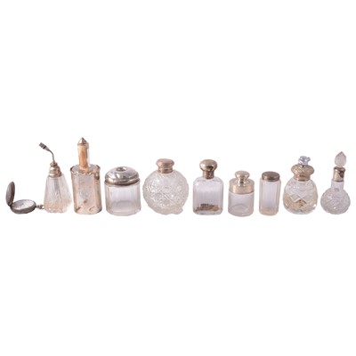 Lot 241 - Silver scent bottle holder, Hardy Brothers, Birmingham 1938, and other silver-mounted items.