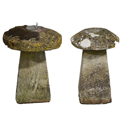 Lot 395 - Two stone staddle stones
