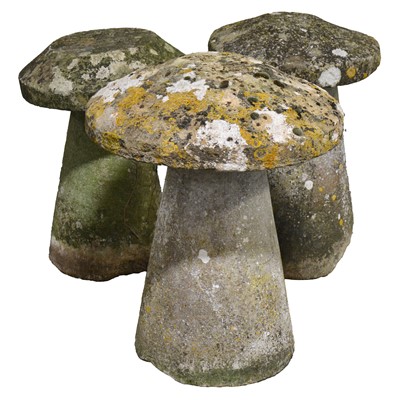 Lot 396 - Three stone staddle stones